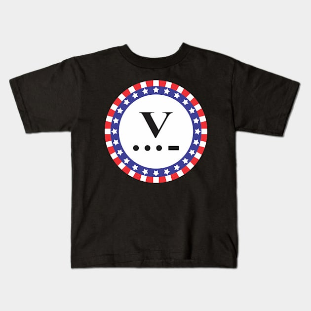 V For World War 2 Kids T-Shirt by PONGEISM STRIPEYE